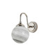 Richmond Curved Arm Wall Light 1 Light G9 IP44 Polished Nickel/Grey/White Round Marble Effect Glass-4