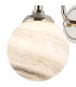Richmond Curved Arm Wall Light 1 Light G9 IP44 Polished Nickel/Grey/White Round Marble Effect Glass-6
