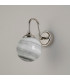 Richmond Curved Arm Wall Light 1 Light G9 IP44 Polished Nickel/Grey/White Round Marble Effect Glass-7