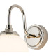 Richmond Curved Arm Wall Light 1 Light G9 IP44 Polished Nickel/Opal Smooth Round Glass-6