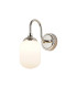 Richmond Curved Arm Wall Light 1 Light G9 IP44 Polished Nickel/Opal Smooth Tubular Glass-1