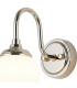 Richmond Curved Arm Wall Light 1 Light G9 IP44 Polished Nickel/Opal Smooth Tubular Glass-6