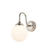Richmond Curved Arm Wall Light 1 Light G9 IP44 Polished Nickel/Opal Round Segment Glass-1