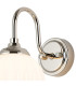 Richmond Curved Arm Wall Light 1 Light G9 IP44 Polished Nickel/Opal Round Segment Glass-6