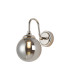 Richmond Curved Arm Wall Light 1 Light G9 IP44 Polished Nickel/Smoke Smooth Round Glass-1