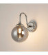 Richmond Curved Arm Wall Light 1 Light G9 IP44 Polished Nickel/Smoke Smooth Round Glass-3