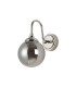 Richmond Curved Arm Wall Light 1 Light G9 IP44 Polished Nickel/Smoke Smooth Round Glass-4