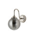 Richmond Curved Arm Wall Light 1 Light G9 IP44 Polished Nickel/Smoke Ribbed Round Glass-4