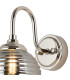 Richmond Curved Arm Wall Light 1 Light G9 IP44 Polished Nickel/Smoke Ribbed Round Glass-5