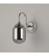 Richmond Curved Arm Wall Light 1 Light G9 IP44 Polished Nickel/Smoke Smooth Tubular Glass-7