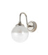 Richmond Curved Arm Wall Light 1 Light G9 IP44 Polished Nickel/White Two-Tone Snow Specks Round Glass-4