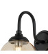 Richmond Curved Arm Wall Light 1 Light G9 IP44 Satin Black/Amber Smooth Round Glass-5