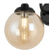 Richmond Curved Arm Wall Light 1 Light G9 IP44 Satin Black/Amber Smooth Round Glass-7