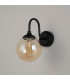 Richmond Curved Arm Wall Light 1 Light G9 IP44 Satin Black/Amber Smooth Round Glass-8
