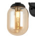 Richmond Curved Arm Wall Light 1 Light G9 IP44 Satin Black/Amber Smooth Tubular Glass-5