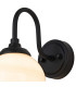 Richmond Curved Arm Wall Light 1 Light G9 IP44 Satin Black/Brown/White Round Marble Effect Glass-5