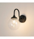 Richmond Curved Arm Wall Light 1 Light G9 IP44 Satin Black/Clear Smooth Round Glass-3