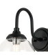 Richmond Curved Arm Wall Light 1 Light G9 IP44 Satin Black/Clear Smooth Round Glass-6