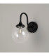 Richmond Curved Arm Wall Light 1 Light G9 IP44 Satin Black/Clear Smooth Round Glass-8