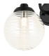 Richmond Curved Arm Wall Light 1 Light G9 IP44 Satin Black/Clear Ribbed Round Glass-5