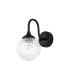 Richmond Curved Arm Wall Light 1 Light G9 IP44 Satin Black/Clear Cross Pattern Round Glass-4