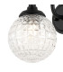 Richmond Curved Arm Wall Light 1 Light G9 IP44 Satin Black/Clear Cross Pattern Round Glass-5