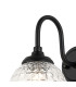 Richmond Curved Arm Wall Light 1 Light G9 IP44 Satin Black/Clear Cross Pattern Round Glass-6