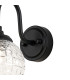 Richmond Curved Arm Wall Light 1 Light G9 IP44 Satin Black/Clear Cross Pattern Round Glass-7