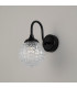 Richmond Curved Arm Wall Light 1 Light G9 IP44 Satin Black/Clear Cross Pattern Round Glass-8
