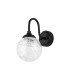Richmond Curved Arm Wall Light 1 Light G9 IP44 Satin Black/Clear Dune Effect Round Glass-4