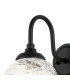 Richmond Curved Arm Wall Light 1 Light G9 IP44 Satin Black/Clear Dune Effect Round Glass-6