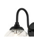Richmond Curved Arm Wall Light 1 Light G9 IP44 Satin Black/Clear Waved Round Glass-5