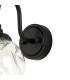 Richmond Curved Arm Wall Light 1 Light G9 IP44 Satin Black/Clear Waved Round Glass-7
