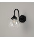 Richmond Curved Arm Wall Light 1 Light G9 IP44 Satin Black/Clear Waved Round Glass-8