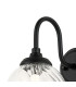 Richmond Curved Arm Wall Light 1 Light G9 IP44 Satin Black/Clear Swirl Round Glass-5