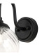 Richmond Curved Arm Wall Light 1 Light G9 IP44 Satin Black/Clear Swirl Round Glass-7