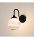 Richmond Curved Arm Wall Light 1 Light G9 IP44 Satin Black/Grey/White Round Marble Effect Glass-3