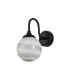 Richmond Curved Arm Wall Light 1 Light G9 IP44 Satin Black/Grey/White Round Marble Effect Glass-4