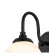 Richmond Curved Arm Wall Light 1 Light G9 IP44 Satin Black/Grey/White Round Marble Effect Glass-6