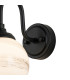 Richmond Curved Arm Wall Light 1 Light G9 IP44 Satin Black/Grey/White Round Marble Effect Glass-7