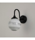 Richmond Curved Arm Wall Light 1 Light G9 IP44 Satin Black/Grey/White Round Marble Effect Glass-8