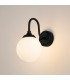 Richmond Curved Arm Wall Light 1 Light G9 IP44 Satin Black/Opal Smooth Round Glass-3