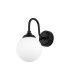 Richmond Curved Arm Wall Light 1 Light G9 IP44 Satin Black/Opal Smooth Round Glass-5