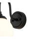 Richmond Curved Arm Wall Light 1 Light G9 IP44 Satin Black/Opal Smooth Round Glass-6