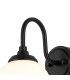 Richmond Curved Arm Wall Light 1 Light G9 IP44 Satin Black/Opal Smooth Round Glass-7