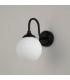 Richmond Curved Arm Wall Light 1 Light G9 IP44 Satin Black/Opal Smooth Round Glass-9