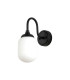 Richmond Curved Arm Wall Light 1 Light G9 IP44 Satin Black/Opal Smooth Tubular Glass-4