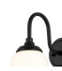 Richmond Curved Arm Wall Light 1 Light G9 IP44 Satin Black/Opal Smooth Tubular Glass-5