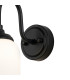 Richmond Curved Arm Wall Light 1 Light G9 IP44 Satin Black/Opal Smooth Tubular Glass-6