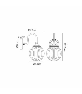 Richmond Curved Arm Wall Light 1 Light G9 IP44 Satin Black/Opal Round Segment Glass-2